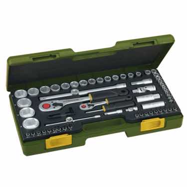 teckschlüssel-Satz - PROXXON - 1/4" 1/2"vierkant mit Umschaltknarre 65-teilig