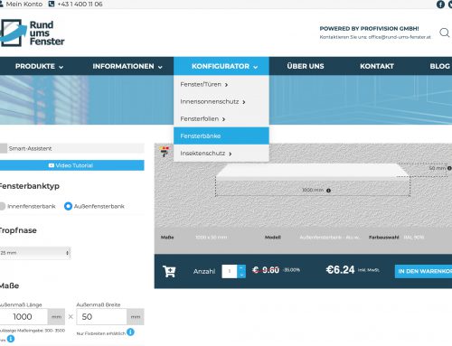 Außenfensterbänke online Konfigurator